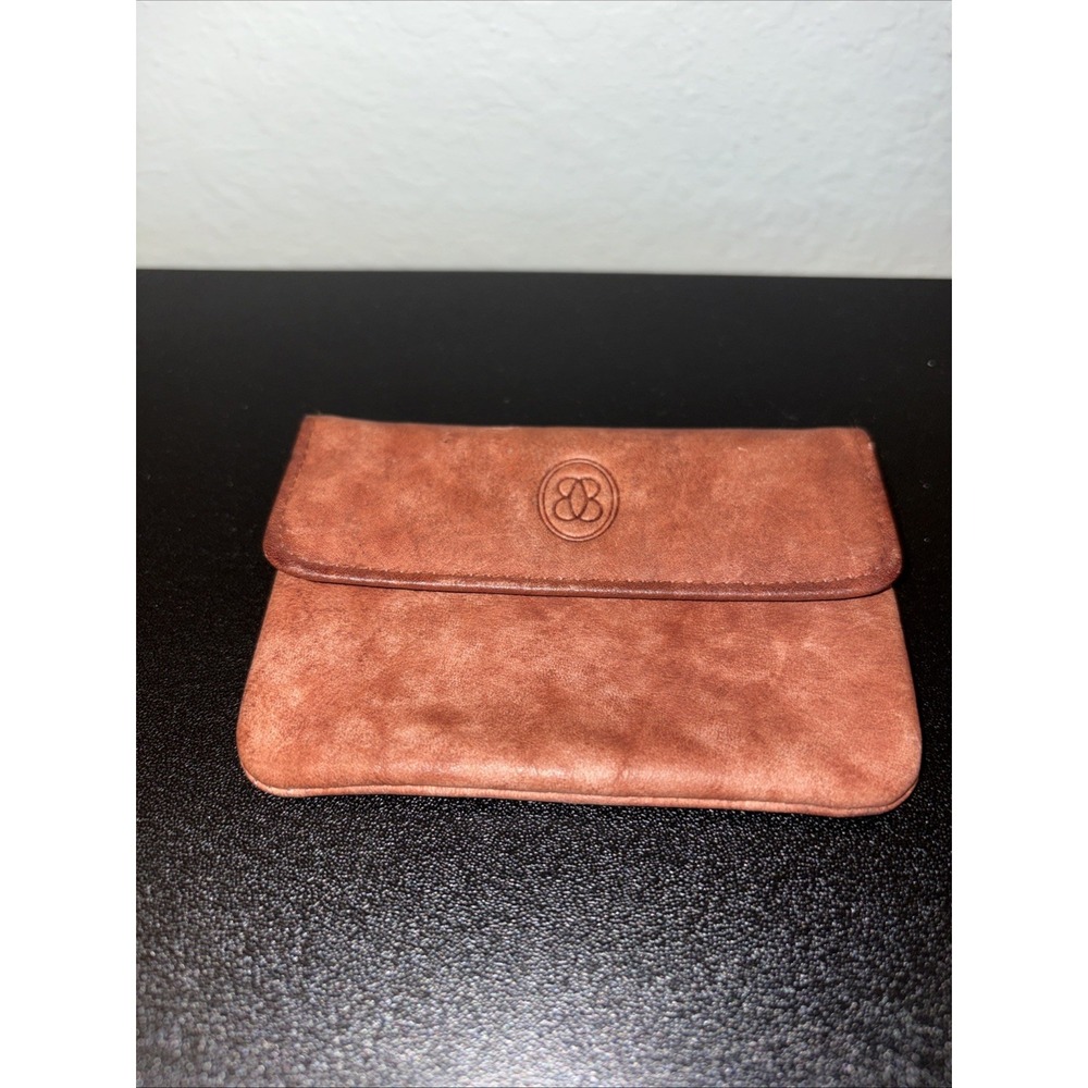 Buxton Leather Small Pocket Wallet Brown Soft Zipper Picket Snap Closure